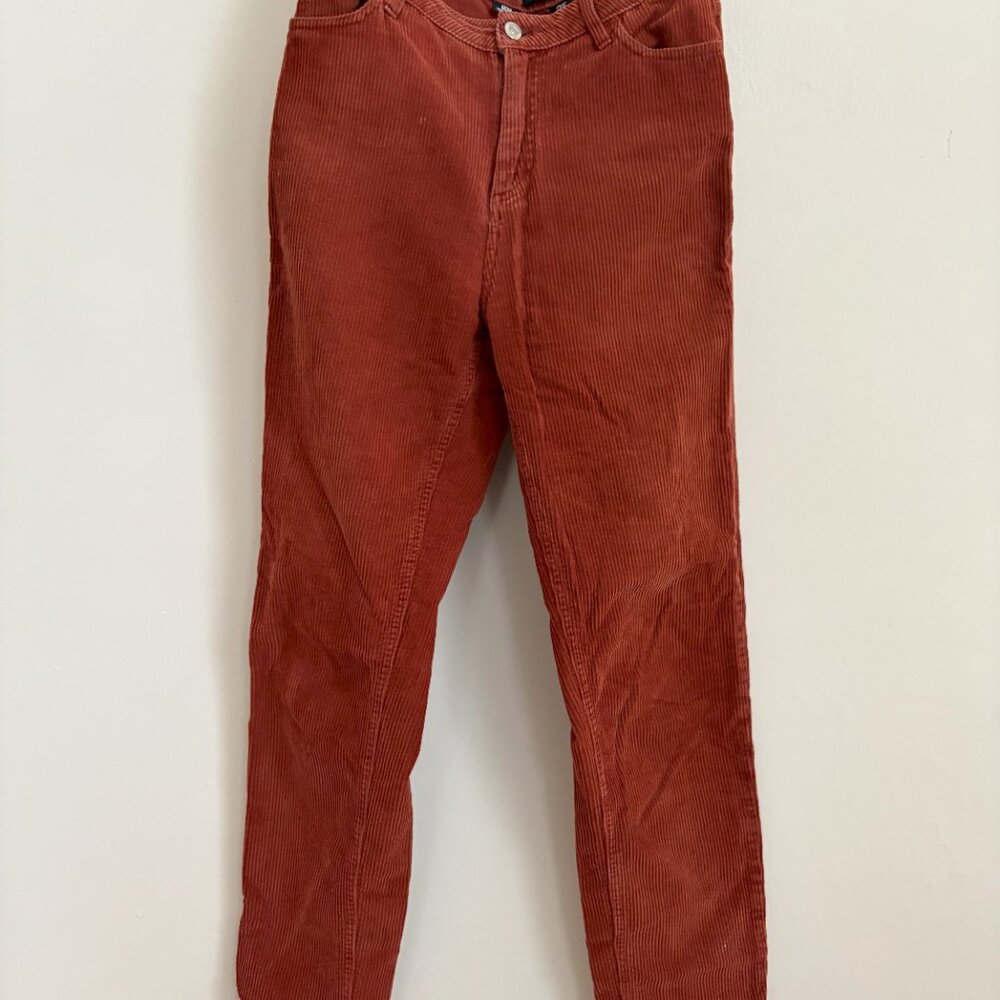 BDG Mom Rise Wale Cord Burnt Red - Size 26 - 100% Cotton